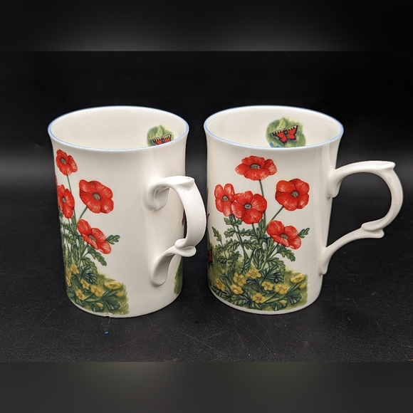 Cardew Designs Bone China Mugs Floral With Wildflowers And Peonies Set Of 2 - Picture 8 of 8